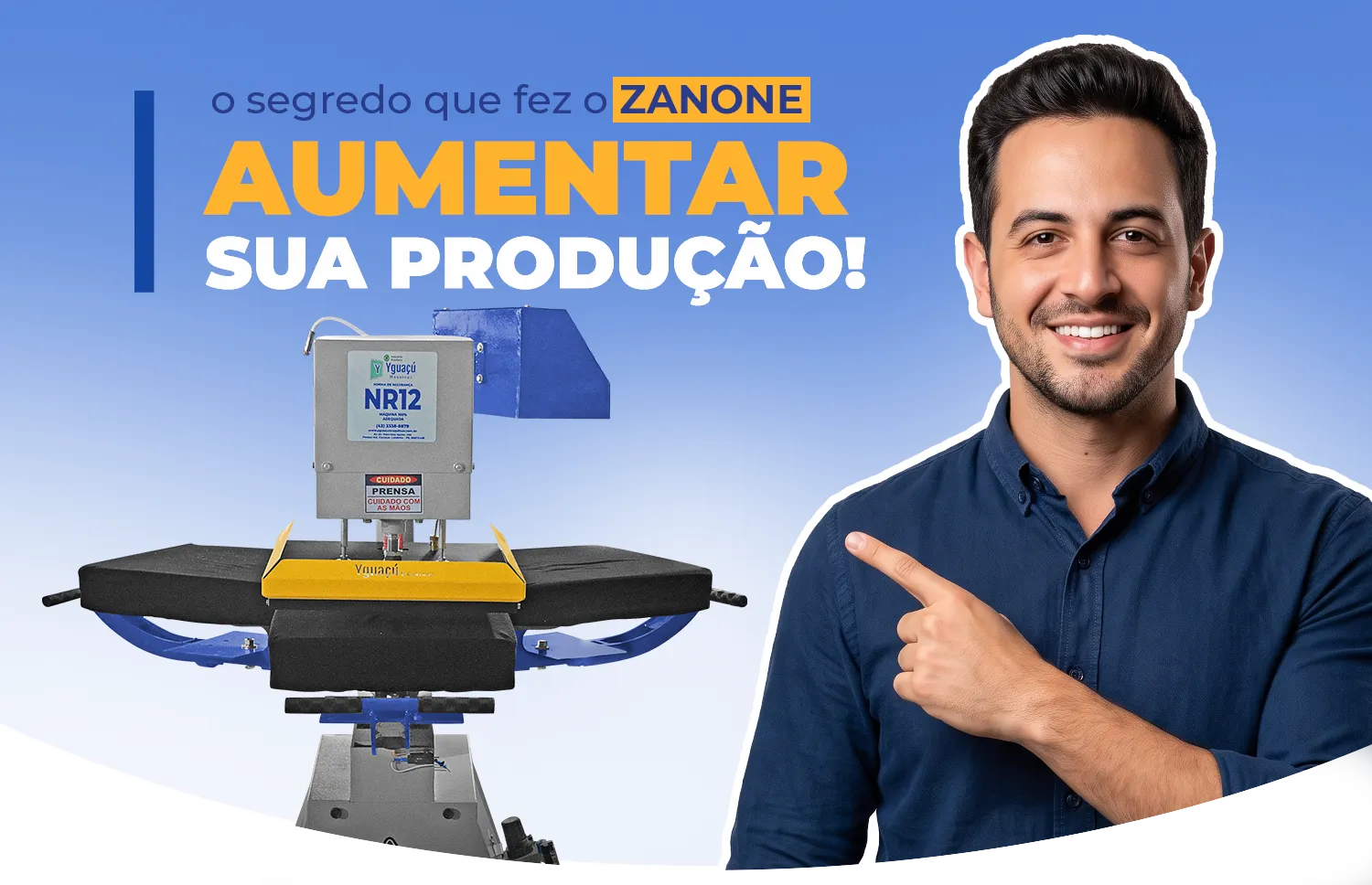 Zanone com a Prensa Giratória 3 Berços da Yguaçú Máquinas